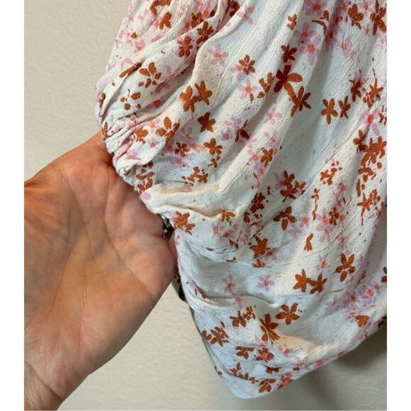 Free People Dessa Lightweight Wide Collar Woven Floral Bodysuit Women's XS - Picture 6 of 15